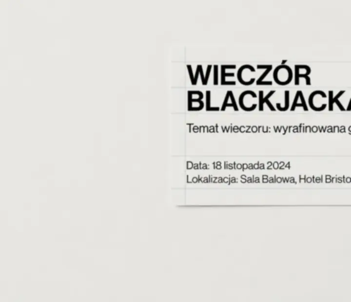 Ilustracja zaproszenia na wieczór blackjackowy Velarivostra